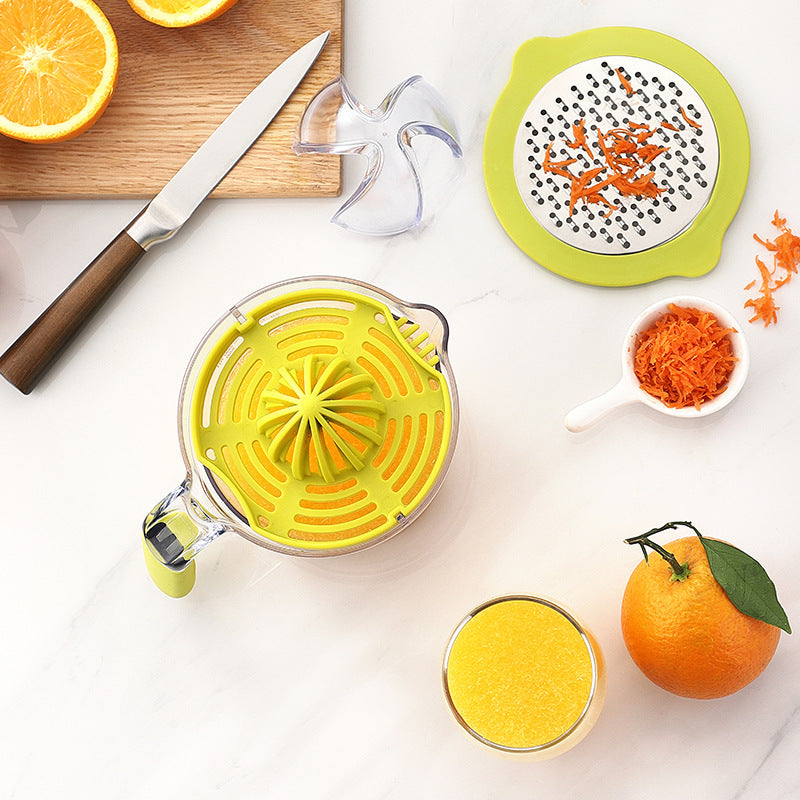 Lemon Orange Juicer Manual Hand Squeezer Fruit Juicer Lime Press With Built-in Measuring Cup And Grater Egg Separator Non-Slip