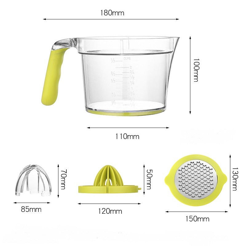 Lemon Orange Juicer Manual Hand Squeezer Fruit Juicer Lime Press With Built-in Measuring Cup And Grater Egg Separator Non-Slip